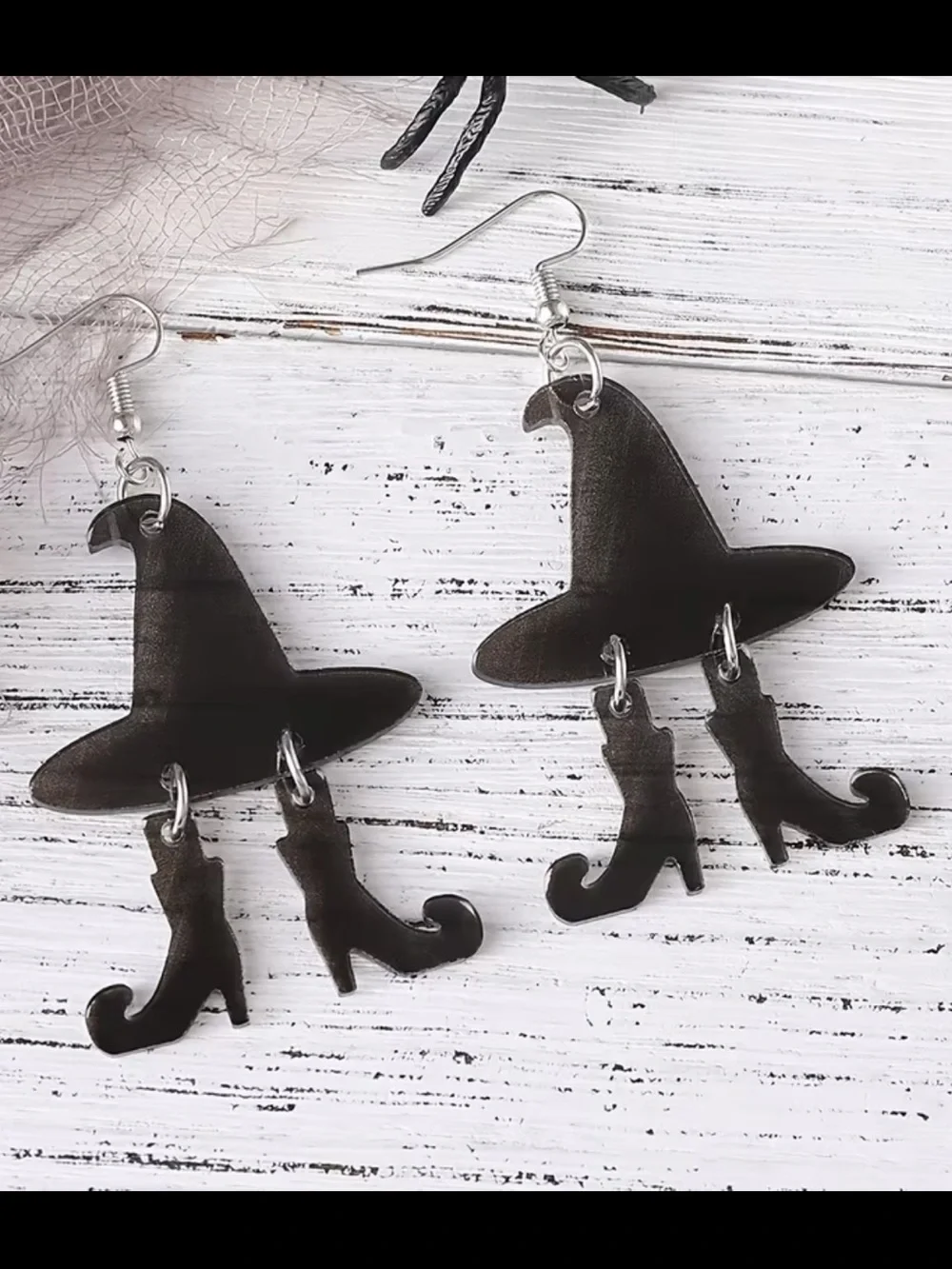 Black Witch Hat & Boots Dangle Earrings - Women Jewelry